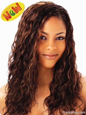 100% humam hair 16 inch wavy full lace wig