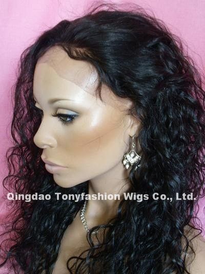 16 Inch Curly Full Lace Human Hair Wig