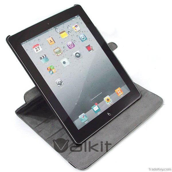 360 degree rotating leather case for ipad 2/3