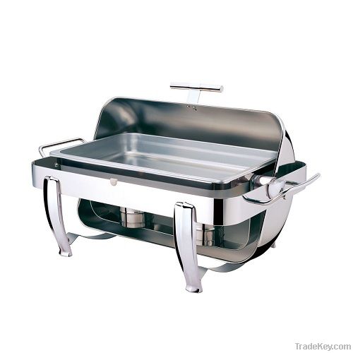 Chromic Plated Rectangle Roll Top Chafing Dish SF-2001C