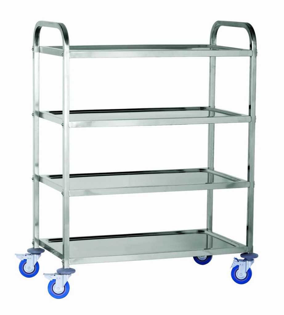 Detachable 4-Tiers Stainless Steel Dining Square Tube Trolley  SF-A1007