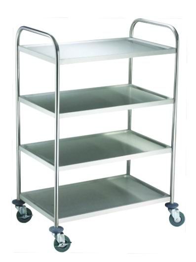 Detachable Four-layer Stainless Steel Dining Trolley(Round Tube) SF-A1026