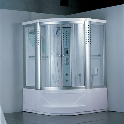 luxurious shower cabin with massage bathtub