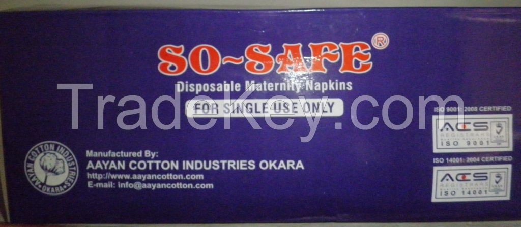 SO ~ SAFE DISPOSABLE MATERNITY NAPKINS