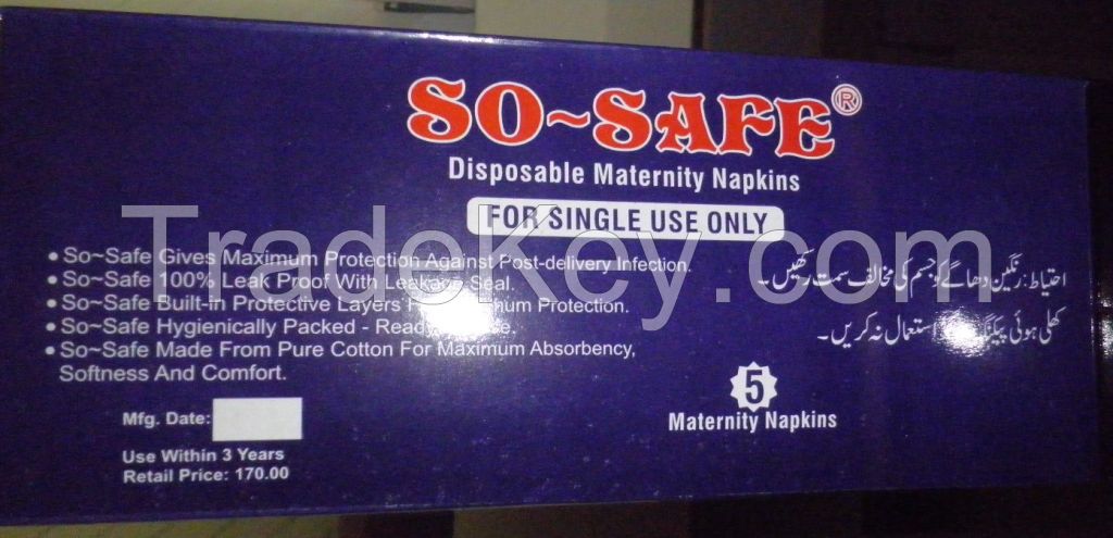 SO ~ SAFE DISPOSABLE MATERNITY NAPKINS