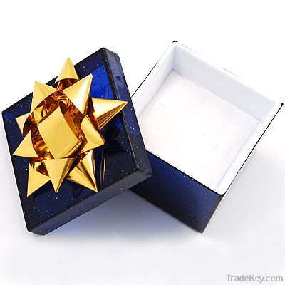 Blue gliter paper jewelry ring box