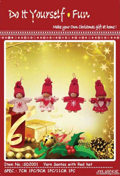 DIY CHRISTMAS DOLLS, 8CM, 4PCS/SET PACKED IN POLYBAG