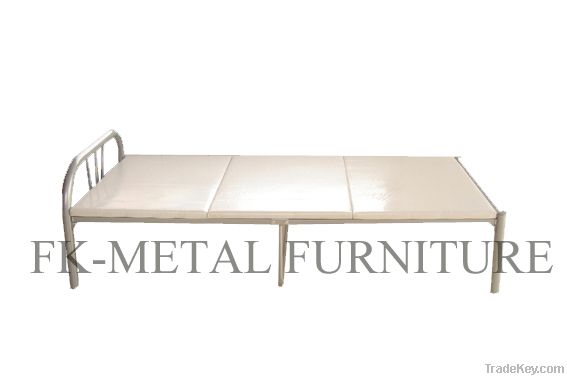 Metal single bed with plywood