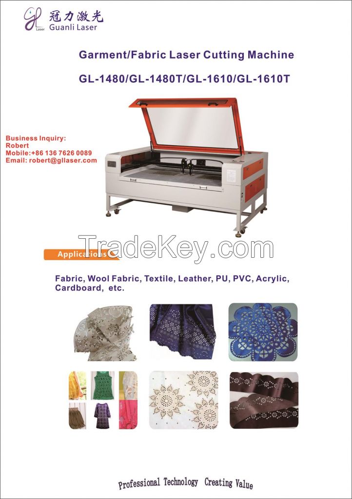 Garment Cloth Fabric Laser Cutting Machine GL-1480(1480T)