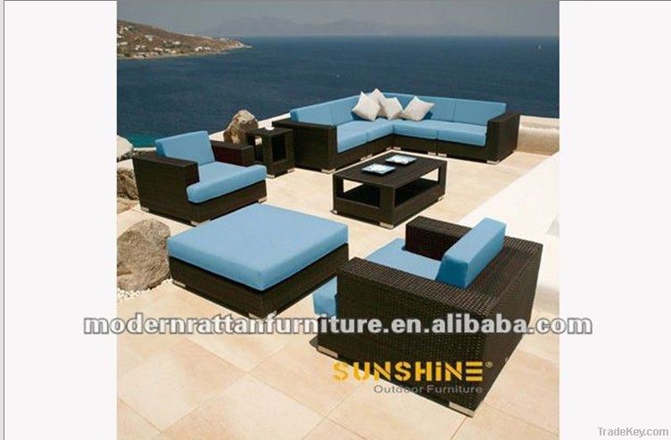 outdoor furniture-rattan garden sectiona sofa