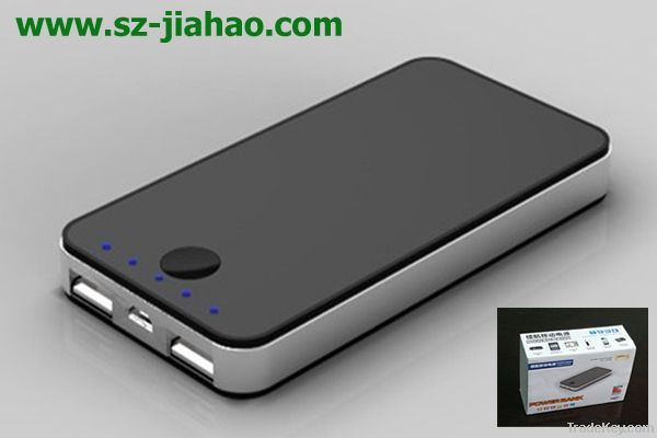 4000mah two USB port 0.5A and 2.1A portable power bank