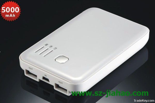 Two usb output ports 5000mah portable charger