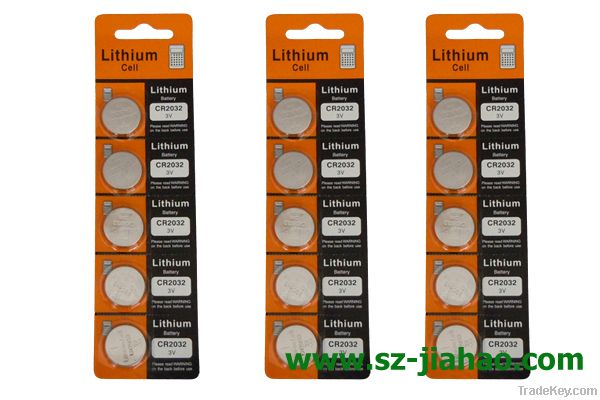 3v 210mah CR2032 button battery 5pcs Blister card