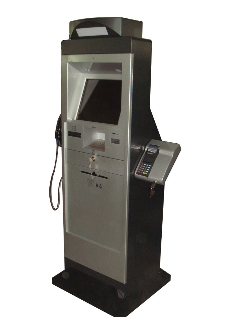 5 Selfservice payment touchscreen kiosk terminals with metal keyboard