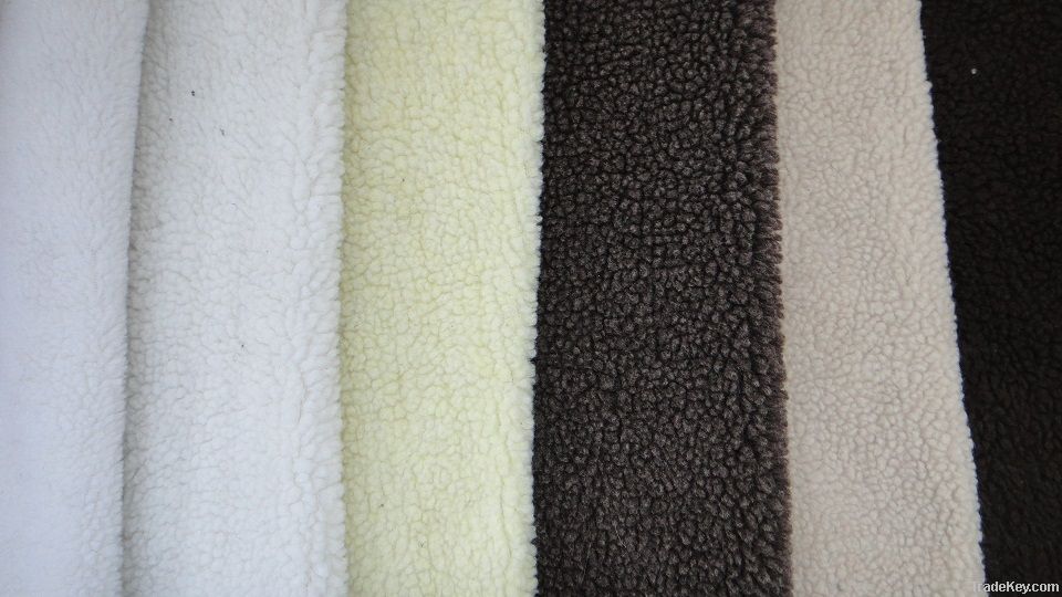 Solid color sherpa fabric