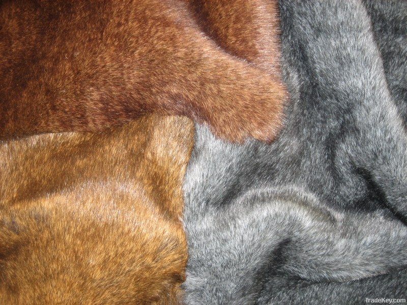 Plush fabric with top-printed