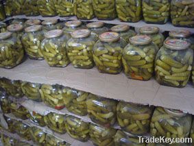 Pickled gherkin 3-6cm in glass jar 1500ml