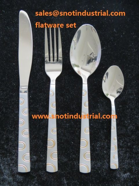 flatware set with gold-plating mirror polish