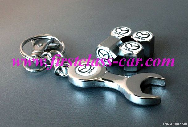 Mazda Tire Stems Valve Cap with Key Chain