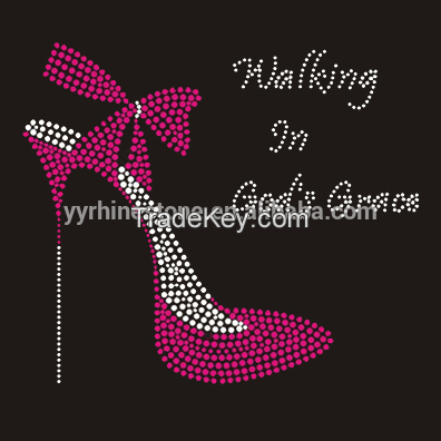 Walking in God's Grace Hotfix Motif High Heels Rhinestone Transfer