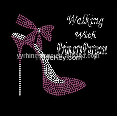 Walking in God's Grace Hotfix Motif High Heels Rhinestone Transfer