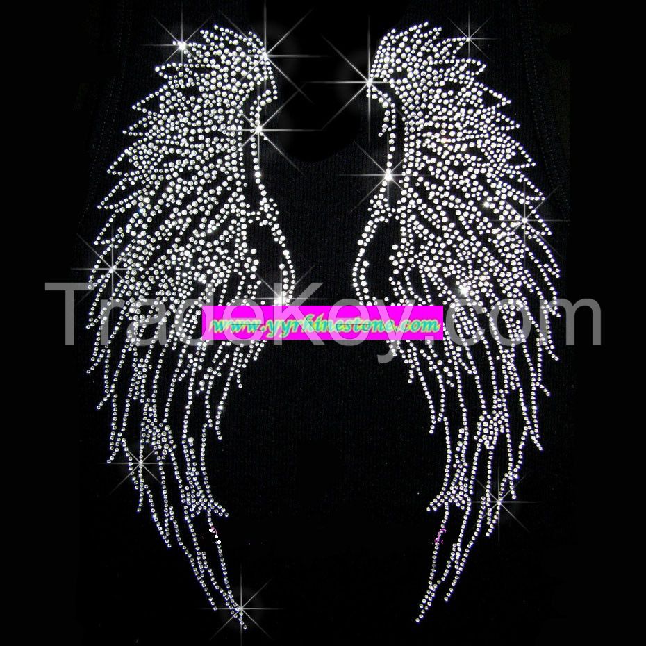 Angel wings rhinestone iron on transfers