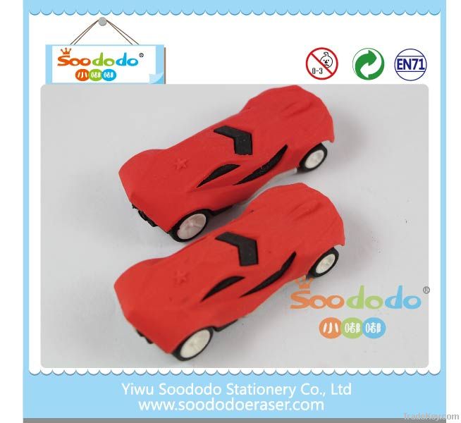 3d cartoon racing car eraser gaint eraser