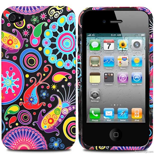 flower silicon tpu gel case for iphone4/4s