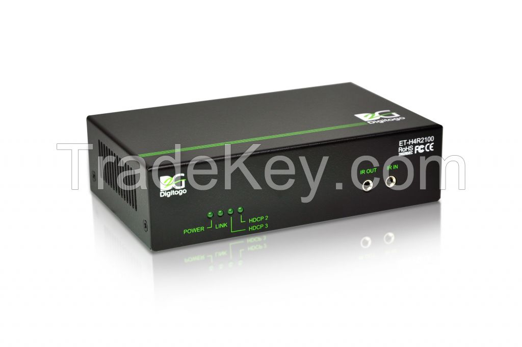 Hdbaset 100m Receiver + Splitter W/ Poe, Bi-directional Rs-232, Ir, Support 4k Ultra Hd