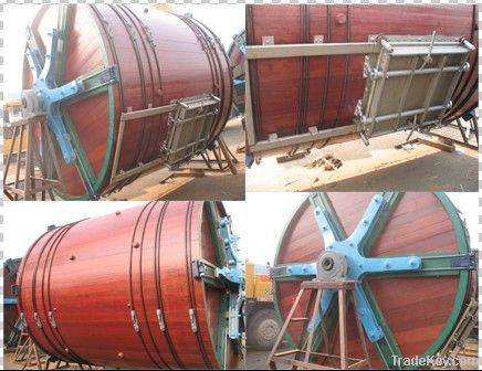 Leather processing machine, wooden tanning drum, dyeing drum