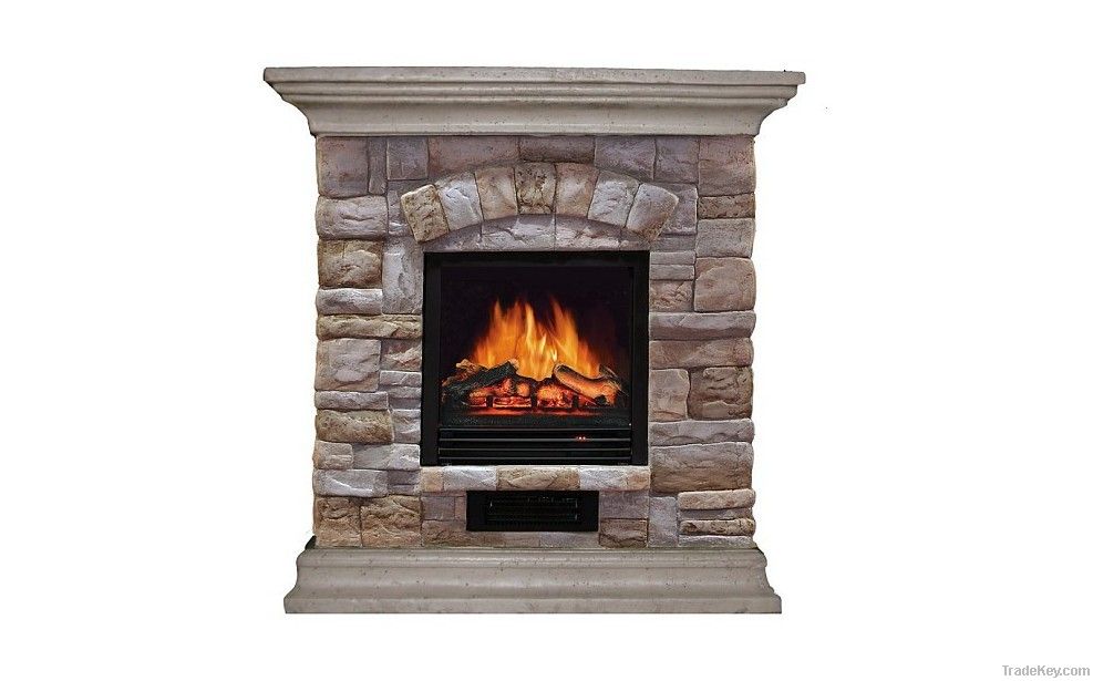 Marble electric fireplace with remote