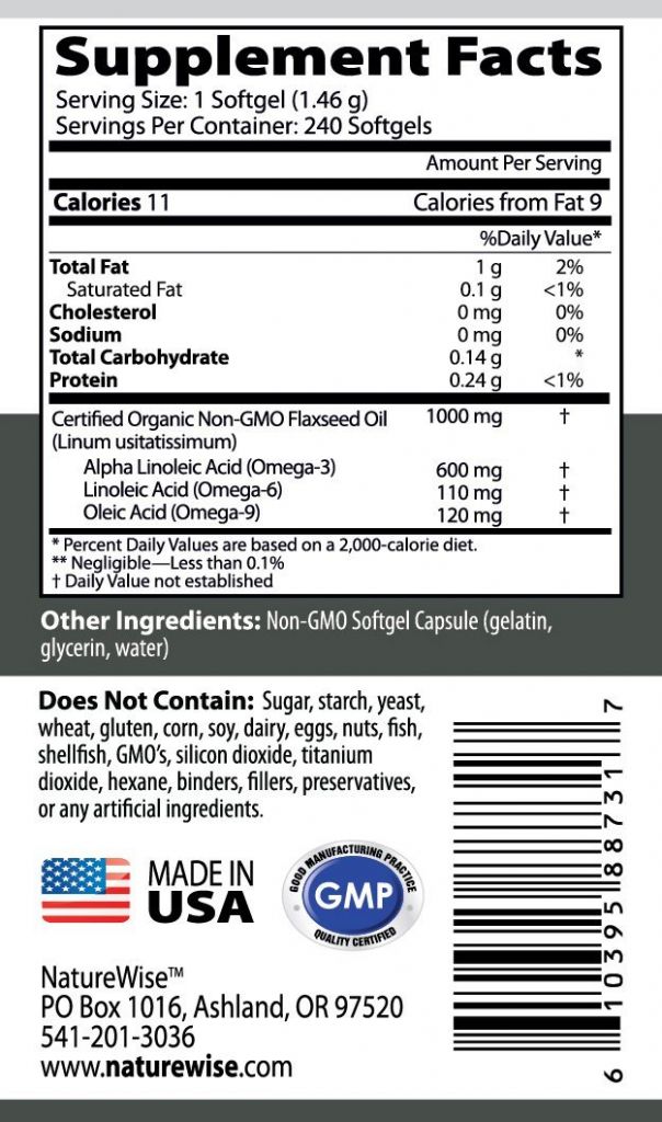 NatureWise OmegaWise Flaxseed Oil