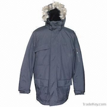 Men's Winter Jacket with Fleece Hood and Lining