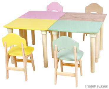 wooden kids student desk and chair