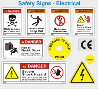 Safety signs for Electricals