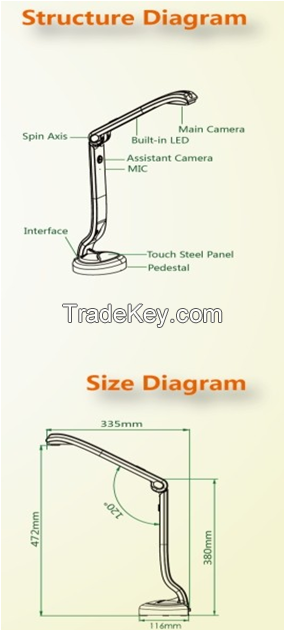 A3 paper document scanner 3D document camera A3 visualizer