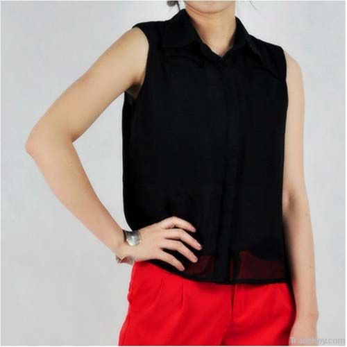 Black chiffon Shirt for lady 50020