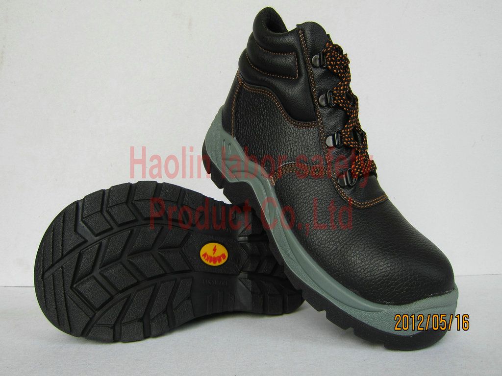 Genuine leather industrial steel toe safety shoes