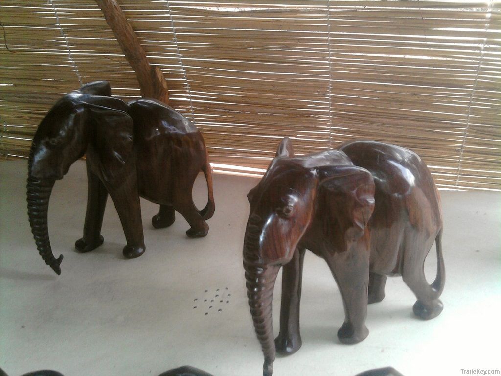 Wooden elephant statue