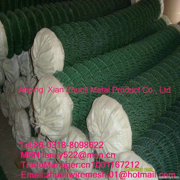 pvc coated high quality chain linke fence panels(factory)