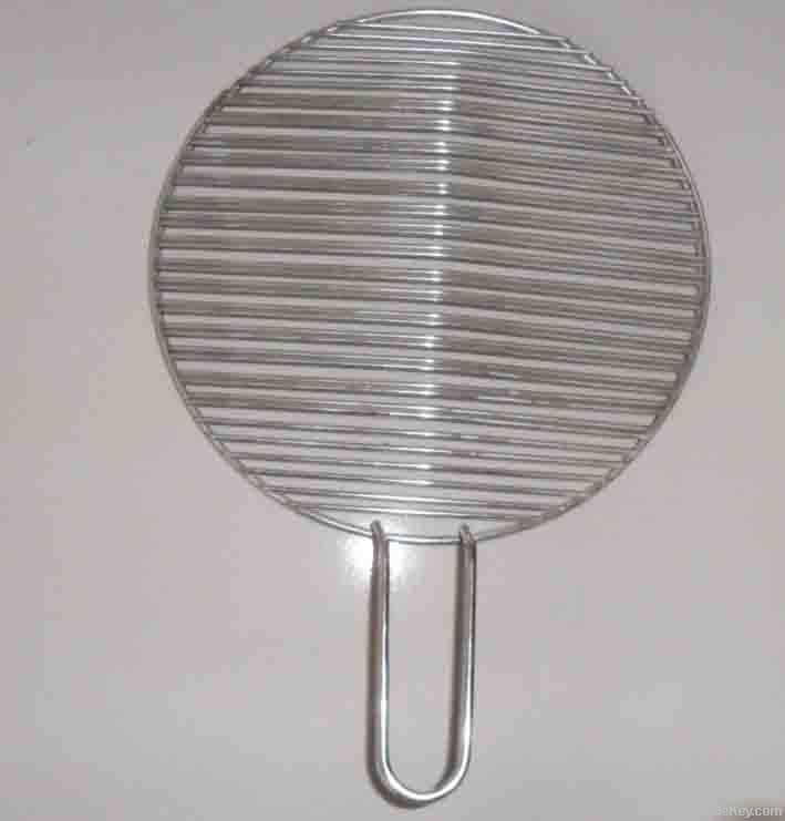 Round BBQ grill grate with handle