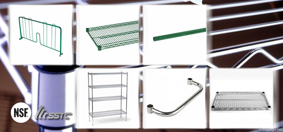 chrome or epoxy wire shelving