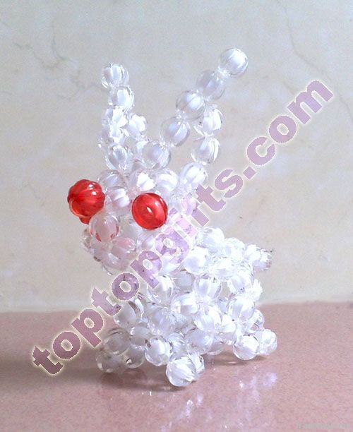 3d beaded rabbit acrylic animal figurine
