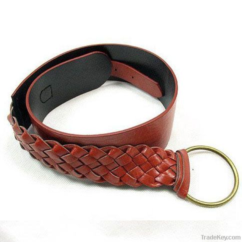 fashion braided pu belt for lady