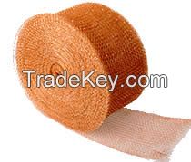 Knitted copper cleaning mesh