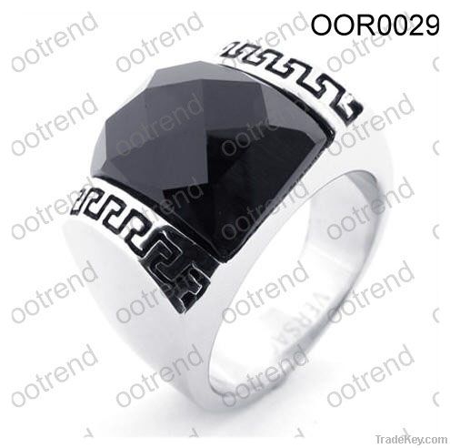 Fashion Men Ring with Black Stone, brand new 2012, hot sale in market