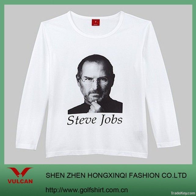 White long sleeve t shirt with jobs pattern