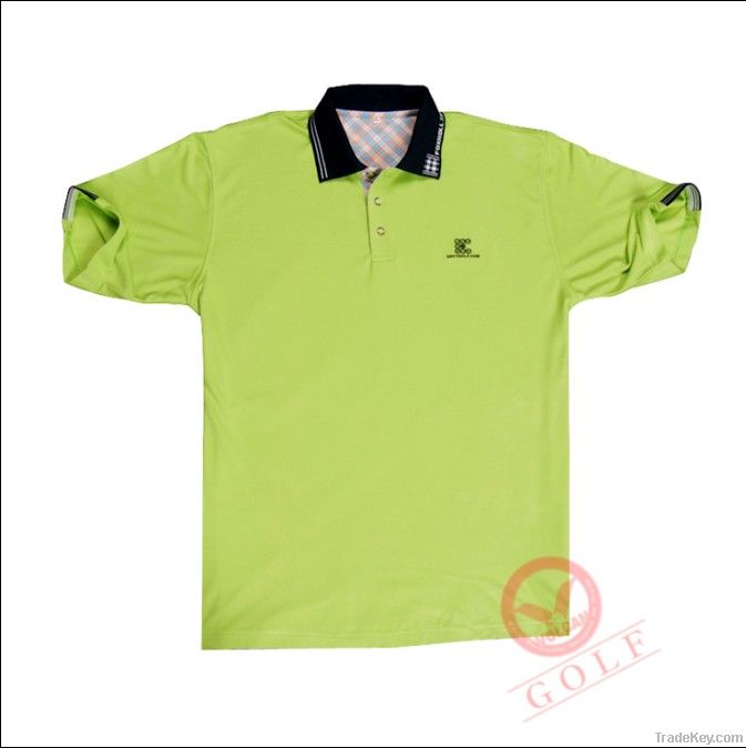 fashionable golf t-shirts with contrast color on the cuff and collar