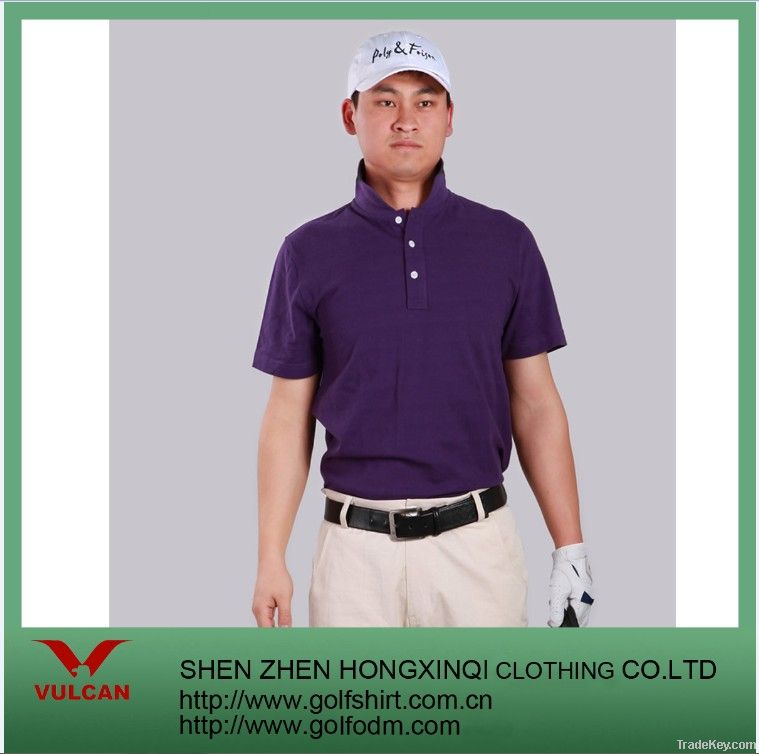 Quick Dry Blank Purple Men Golf Shirts