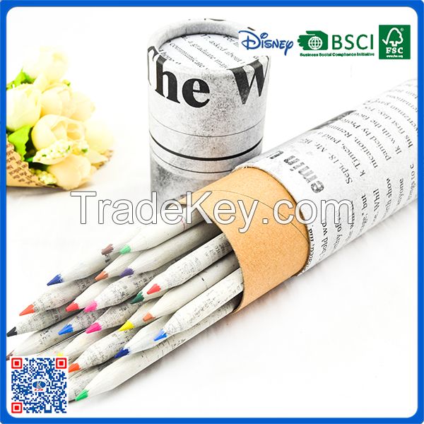 Newest eco series newspaper 7 inch color pencil sets